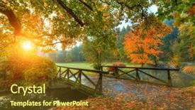  Presentation with beautiful scenery of kuala lumpur - Cool new PPT layouts with environmental banking - beautiful autumn scenery in park backdrop and a tawny brown colored foreground