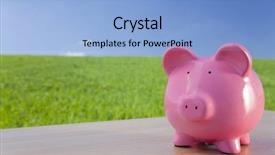  Presentation with pink green - Presentation theme featuring environmental banking - green investment concept shot background and a light blue colored foreground