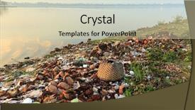  Presentation with plastic packaging - Beautiful PPT theme featuring environmental banking - rubbish pollution with plastic backdrop and a soft green colored foreground