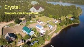  Presentation with village - Beautiful slide set featuring environmental banking - top view of the village backdrop and a tawny brown colored foreground
