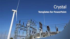  Presentation with substation - Cool new theme with environmental ceramic - windmills for removable energy production backdrop and a  colored foreground