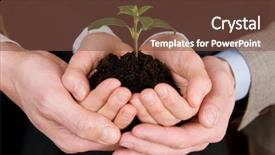 Presentation with business growing - Amazing PPT layouts having environmental conservation - group of business hands holding backdrop and a tawny brown colored foreground