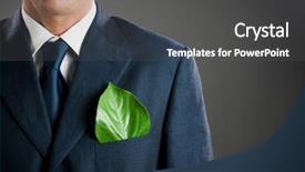  Presentation with green leaf - Amazing theme having environmental conservation - stylish businessman with a fresh backdrop and a dark gray colored foreground