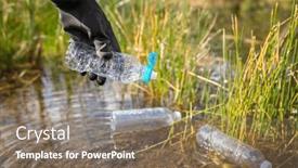  Presentation with water pollution garbage - Presentation with environmental-conservation-and-pollution-collecting background and a violet colored foreground