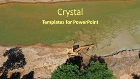  Presentation with issue - Audience pleasing presentation theme consisting of environmental-conservation-issue-machinery-mining backdrop and a tawny brown colored foreground