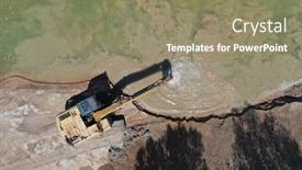  Presentation with environmental pollution - Amazing presentation theme having environmental-conservation-issue-machinery-mining backdrop and a coral colored foreground