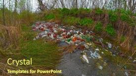  Presentation with environmental - Theme with environmental-contamination-illegal-junk-dump background and a tawny brown colored foreground