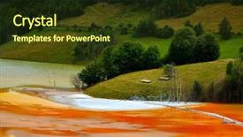  Presentation with polluted - Presentation theme enhanced with environmental copper - red polluted lake in romania background and a tawny brown colored foreground