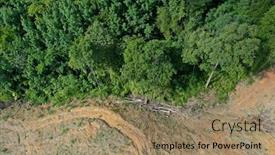  Presentation with climate change - Presentation theme featuring environmental-damage-deforestation-and-logging background and a coral colored foreground