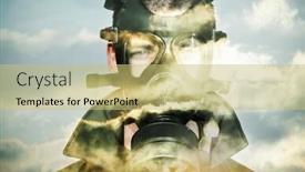  Presentation with environmental pollution - Audience pleasing presentation design consisting of environmental-disaster-and-pollution-wearing backdrop and a yellow colored foreground