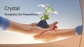  Presentation with green development - Presentation theme having global family - concept of generation and development background and a light blue colored foreground