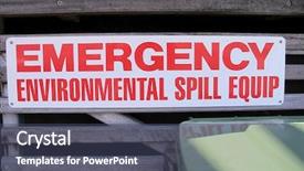 Presentation with environmental - PPT layouts with environmental emergency sign background and a ocean colored foreground