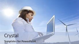  Presentation with mechanical engineering engineer tools - PPT layouts having environmental engineer with a laptop background and a light blue colored foreground