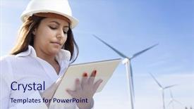  Presentation with computer engineering - Cool new theme with environmental engineer with a tablet backdrop and a sky blue colored foreground