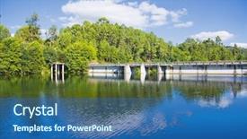  Presentation with dam - Audience pleasing slide set consisting of environmental engineering - dam beautiful cloudscape fafe portugal backdrop and a ocean colored foreground