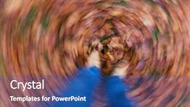  Presentation with fall leaves - Amazing presentation theme having environmental health - motion blurred photograph of man backdrop and a ocean colored foreground