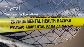 Presentation with environmental health - Beautiful presentation theme featuring environmental-health-hazard-warning-tape backdrop and a ocean colored foreground