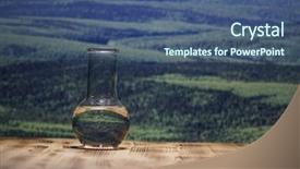  Presentation with clean water - Cool new PPT theme with environmental health science - clean water in a glass backdrop and a ocean colored foreground