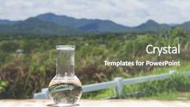  Presentation with environmental health - Colorful presentation design enhanced with environmental health science - clean water in a glass backdrop and a tawny brown colored foreground