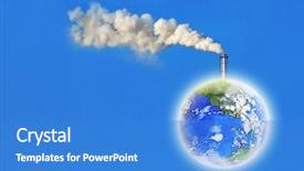  Presentation with environmental health - Presentation with environmental health science - earth with white factory smoke background and a teal colored foreground