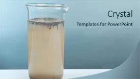  Presentation with water glass - Colorful PPT layouts enhanced with environmental health science - glass of contaminated water backdrop and a light blue colored foreground