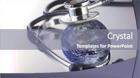  Presentation with earth science - Cool new theme with environmental health science - listening earth with stethoscope ethology backdrop and a gray colored foreground