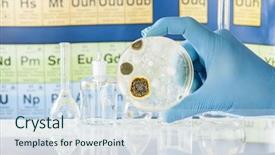  Presentation with petri dish - Presentation theme having environmental health science - mold growing in a petri background and a sky blue colored foreground