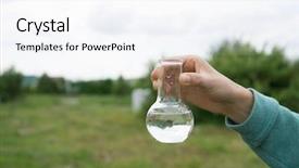  Presentation with water science - Amazing PPT theme having environmental health science - water purity test liquid backdrop and a sky blue colored foreground