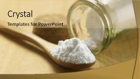  Presentation with baking soda - Cool new slide deck with antacids - bottle of baking soda backdrop and a yellow colored foreground