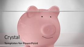  Presentation with saving water - Amazing PPT layouts having environmental banking - pink piggy bank in water backdrop and a coral colored foreground