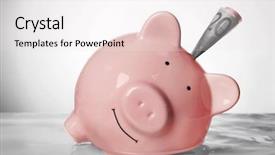  Presentation with environmental - PPT layouts consisting of environmental banking - pink piggy bank with banknote background and a white colored foreground