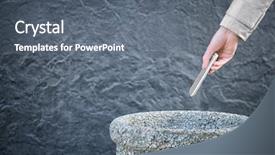  Presentation with bin - Presentation theme with woman throwing phone into stone background and a gray colored foreground