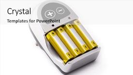  Presentation with battery - Audience pleasing PPT layouts consisting of environmental indicators - battery charger backdrop and a white colored foreground