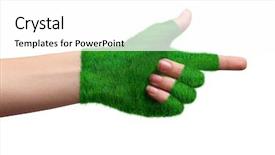  Presentation with grass - Beautiful slides featuring environmental indicators - go green concepthand in glove backdrop and a white colored foreground