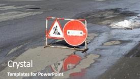  Presentation with journal entry - Slide set consisting of environmental indicators - old red peeled no entry background and a gray colored foreground
