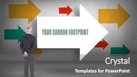  Presentation with carbon footprint - Cool new slide set with environmental indicators - word your carbon footprint backdrop and a gray colored foreground