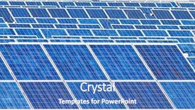  Presentation with solar power plant - Presentation theme featuring environmental policy - renewable alternative solar energy solar background and a teal colored foreground