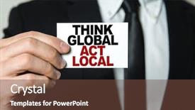  Presentation with think - Colorful slides enhanced with think global act local backdrop and a dark gray colored foreground