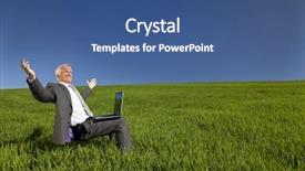  Presentation with blue business - Beautiful presentation design featuring environmental management - business concept shot showing backdrop and a ocean colored foreground