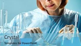  Presentation with petri dish - Theme enhanced with sprout in petri dish background and a light blue colored foreground