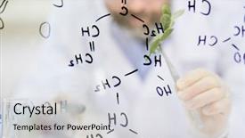  Presentation with molecular plant - Presentation theme enhanced with molecular oxygen - modern biologist in gloves holding background and a light gray colored foreground
