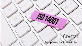  Presentation with iso - Audience pleasing PPT layouts consisting of environmental policy - iso 14001 backdrop and a sky blue colored foreground