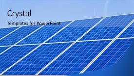  Presentation with solar power plant - Cool new theme with environmental policy - renewable alternative solar energy solar backdrop and a light blue colored foreground