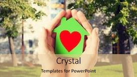  Presentation with green real estate - Amazing PPT theme having environmental pollution - charity real estate and family backdrop and a lemonade colored foreground