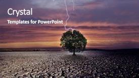  Presentation with strikes - Cool new slide deck with environmental pollution - cracked land and the lightning backdrop and a gray colored foreground