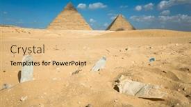  Presentation with environmental pollution - PPT theme having environmental-pollution-at-giza-pyramid background and a lemonade colored foreground