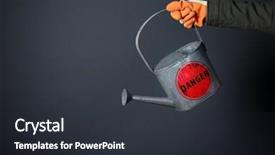  Presentation with environmental pollution - Slides having environmental pollution concept hand holding background and a dark gray colored foreground