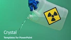  Presentation with environmental pollution - Slide deck consisting of environmental pollution concept hand pouring background and a ocean colored foreground