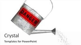  Presentation with environmental health - Slide set with environmental pollution concept woman pouring background and a white colored foreground