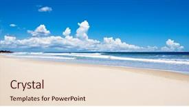  Presentation with environmental - Presentation theme featuring environmental print - open tropical island beach background and a lemonade colored foreground